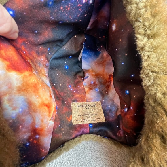 SpiritHoods Grizzly Bear Galaxy Collector Edition Faux Fur Hood Scarf Brown Rave - Picture 10 of 16